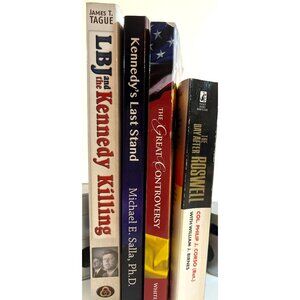 4-Pack Conspiracy Theory Books: LBJ  Kennedy UFO Controversy Roswell Eisenhower
